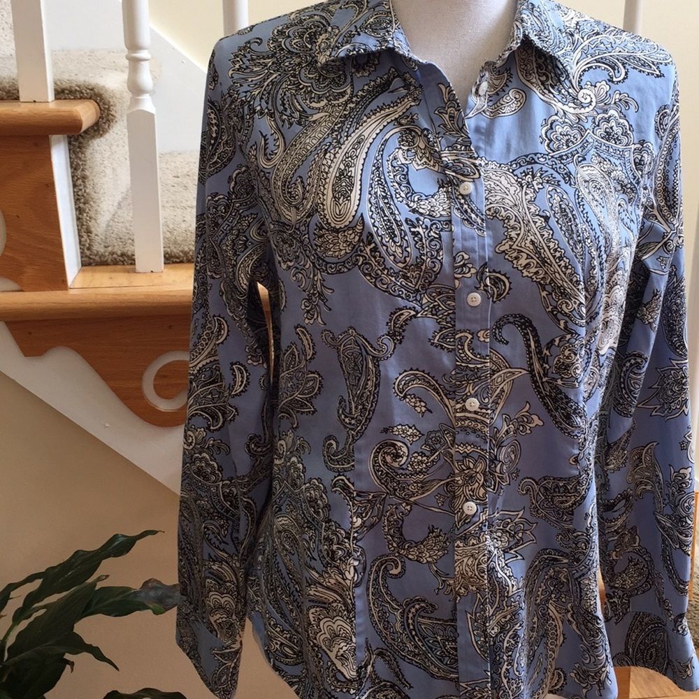 Talbots Paisley Button Down Top